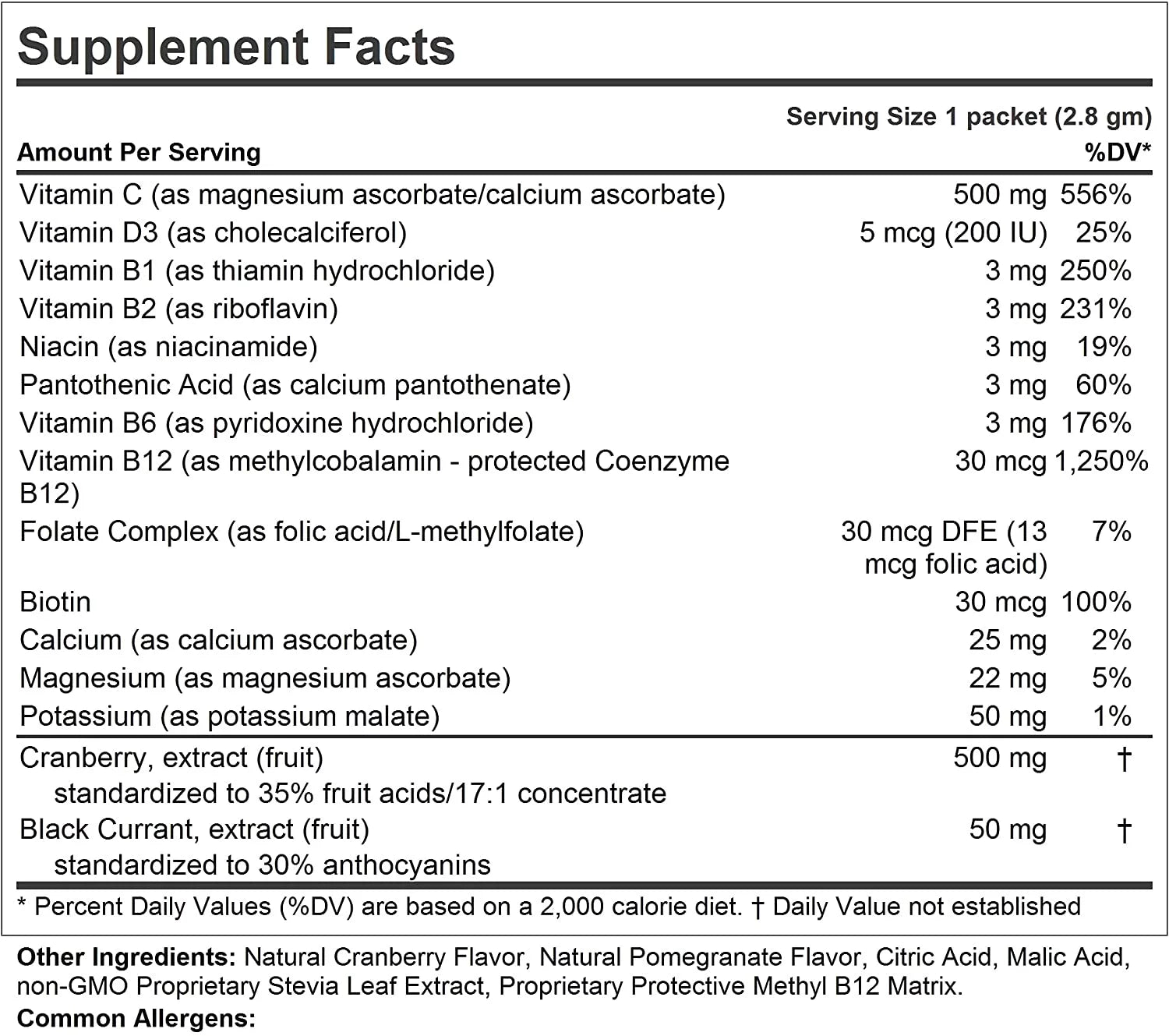 Andrew Lessman Efficient C + Cranberry Immune & Urinary Support Drink Mix, 180 Packets X6957
