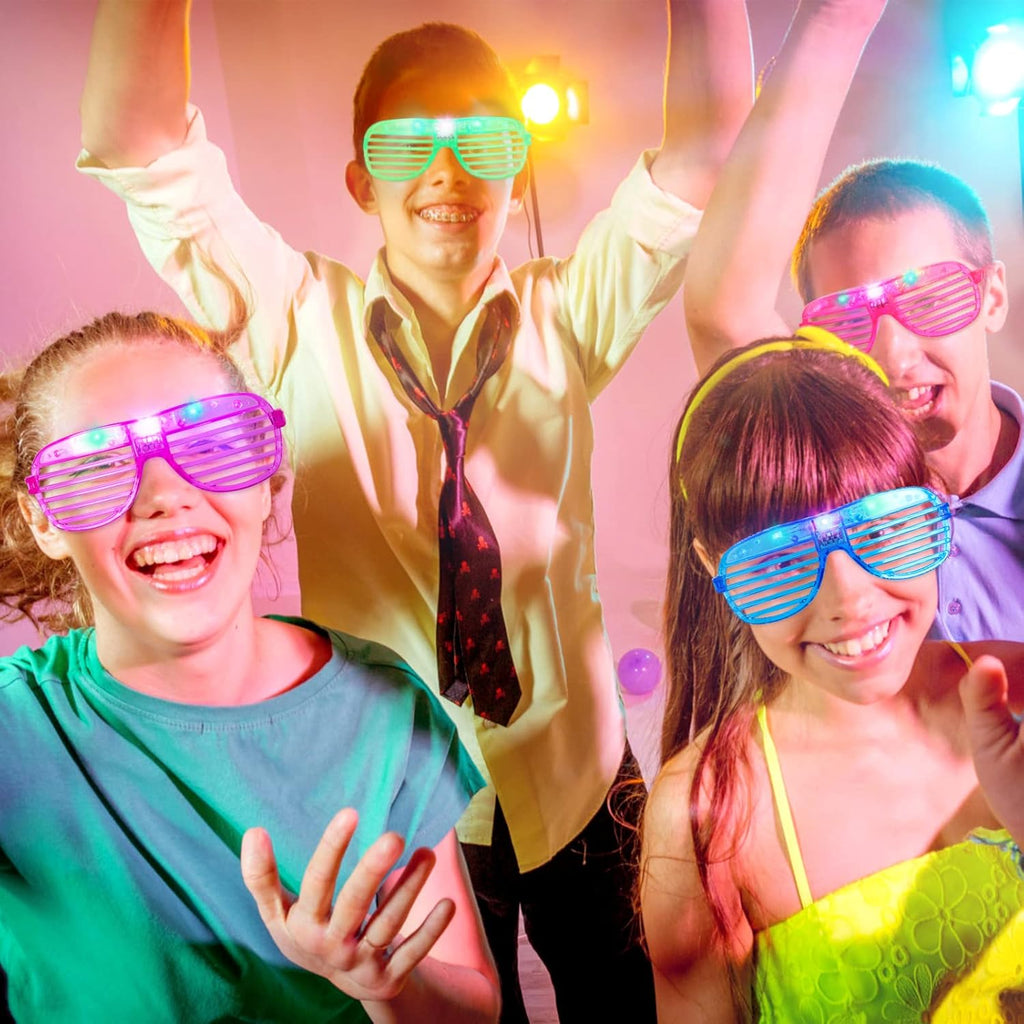 Hxezoc 15 Pack LED Glow in The Dark Glasses for Kids Adults Party Favors V48252