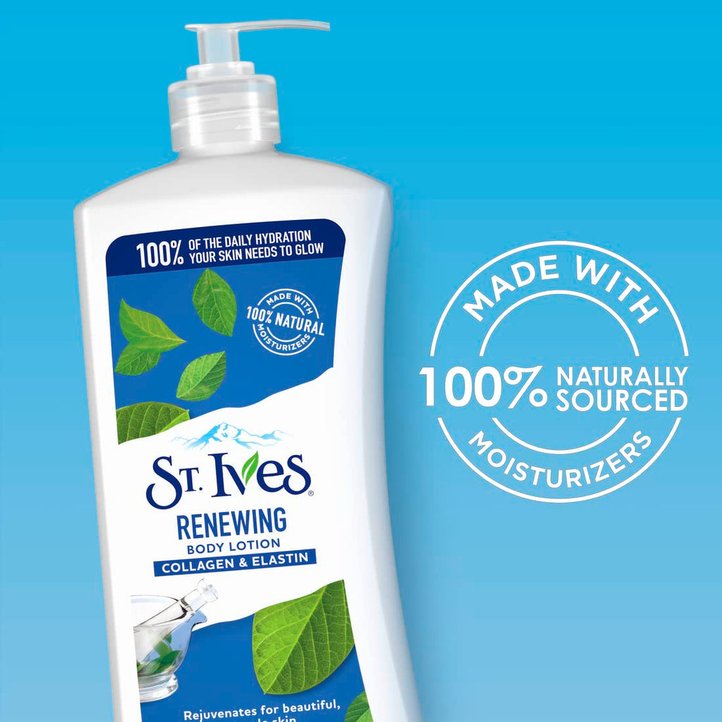 St. Ives Renewing Hand & Body Lotion with Pump, Collagen Elastin, 21 fl oz, 4 Pack D282