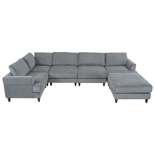 Oversized Modular Sectional Sofa with Movable Ottoman E909