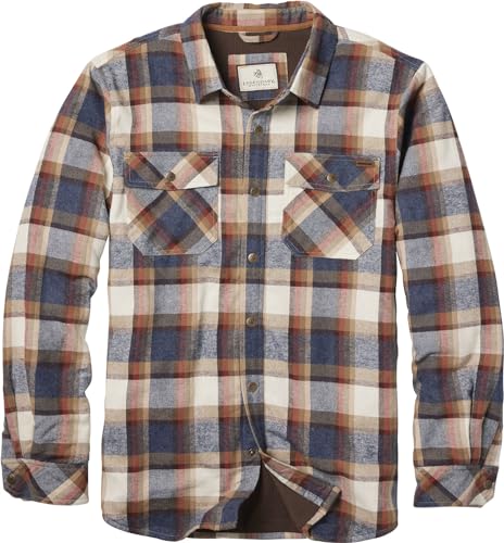 Legendary Whitetails Archer Flannel Thermal Lined Shirt Jacket for Men, Quilted Insulated Plaid Work Outerwear Coat