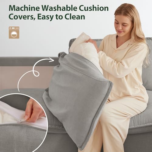 Cloud Couch Sectional L Shaped Modular Sofa Chenille Ivory Beige U4155