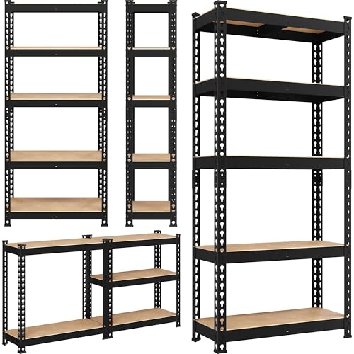 Yaheetech 5-Tier Heavy Duty Garage Shelving Unit, Adjustable Metal Storage Rack, Blue J339478
