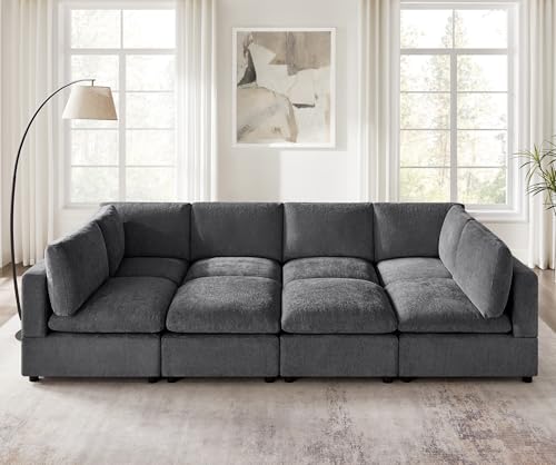Modular Sectional Sofa with Ottoman for Small Apartments U669203