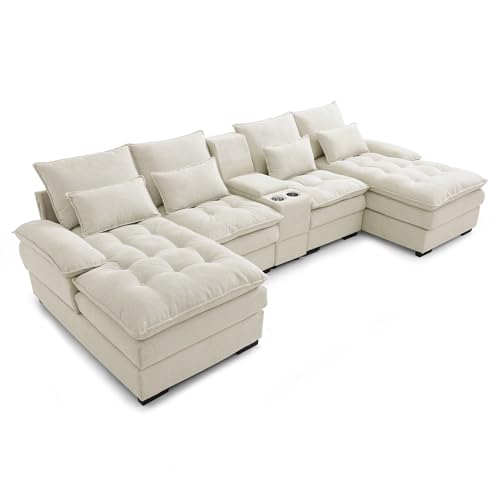 Oversized Modular Sectional Sofa with Movable Ottoman E909