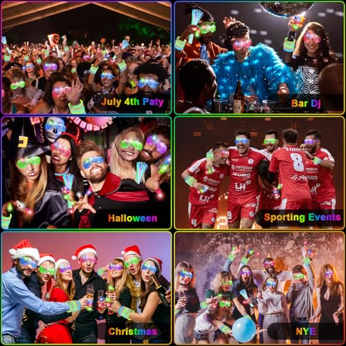 84PCS LED Glow Glasses for Party, Glow in The Dark for Kids Adults V674