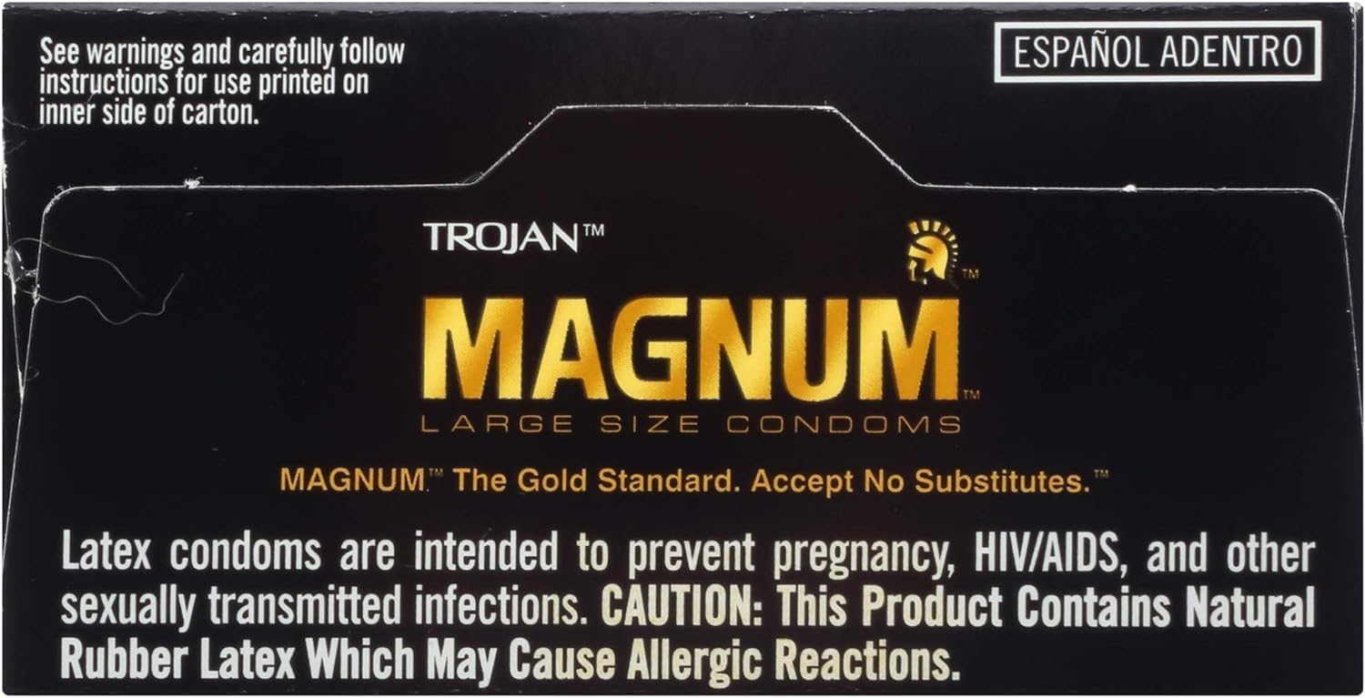 Trojan Magnum XL Lubricated Latex Condoms, 12 ct, Pack of 6 W3704