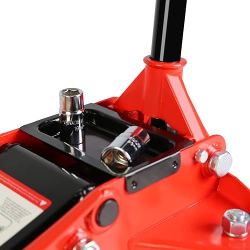 Pvillez Floor Jack, Heavy Duty Hydraulic Low Profile Steel Racing Jack, 2 Ton Capacity Blue H10635