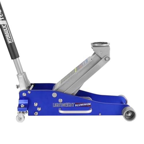 Pvillez Floor Jack, Heavy Duty Hydraulic Low Profile Steel Racing Jack, 2 Ton Capacity Blue H10635