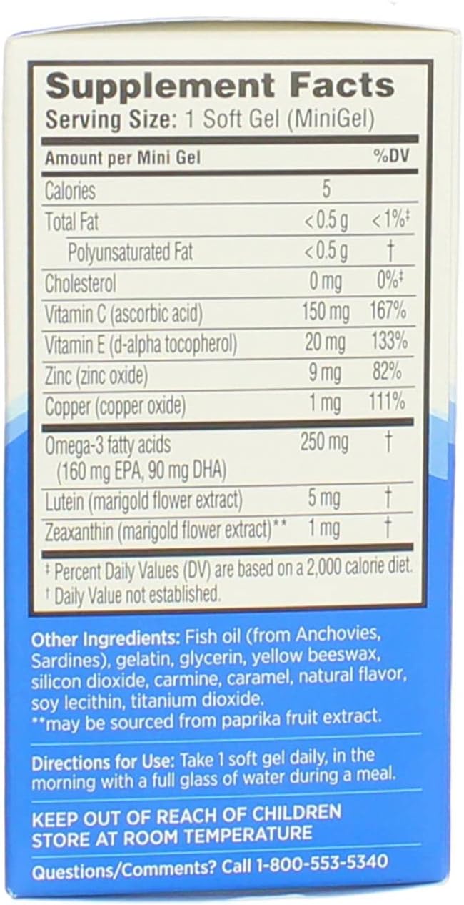Bausch & Lomb Ocuvite Adult 50+ Eye Vitamin & Mineral Softgels, 50 ct (Pack of 4) B926464
