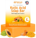 Kojic Acid Soap for Hyperpigmentation – Skin Brightening Kojic Papaya Face and Body Wash – Kojic Soap Bar Reduces Acne, Scars, and Evens Skin Tone – Turmeric Cleanser for All Skin Types Made in USA