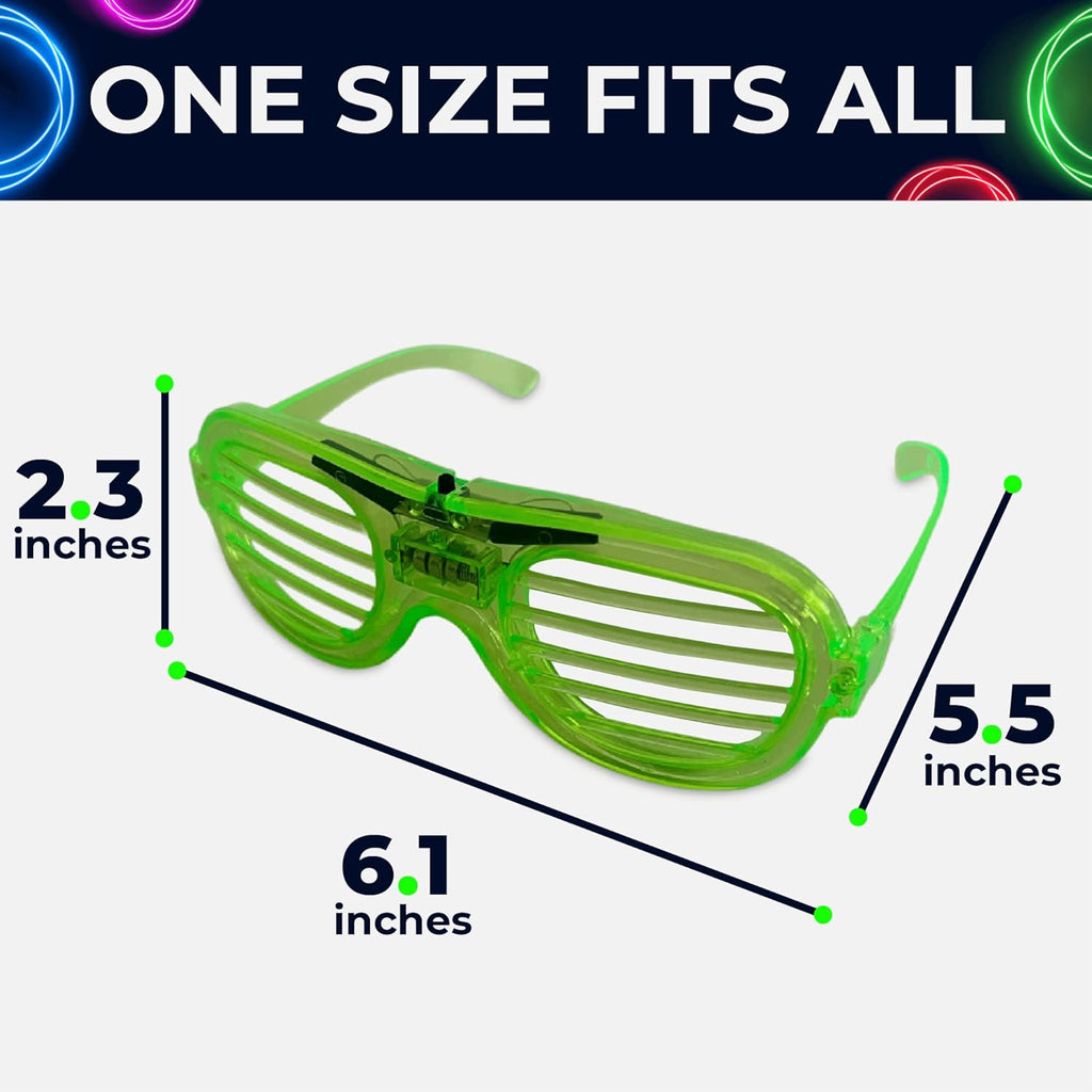 Toysery Neon LED Glasses Party Pack of 25 Glow in the Dark M751