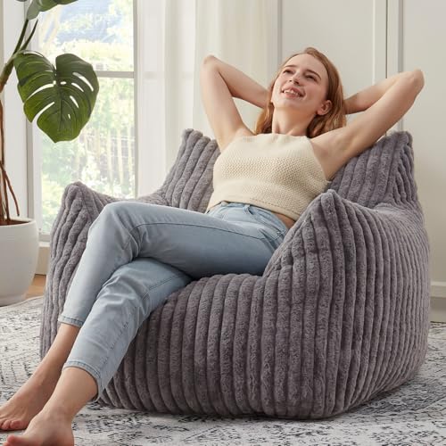 Giant Bean Bag Chair with Filling and Armrests for Adults Teens P241564