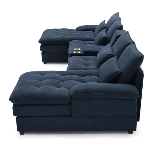 Oversized Modular Sectional Sofa with Movable Ottoman E909