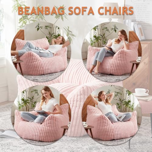 Giant Bean Bag Chair with Filling and Armrests for Adults Teens P241564