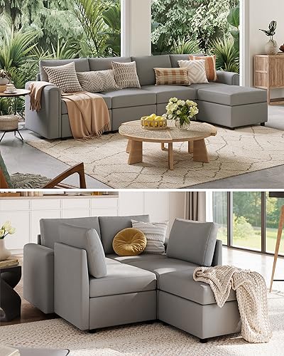 LINSY HOME Modular U Shaped Sectional Sofa with Storage, Blue M8981