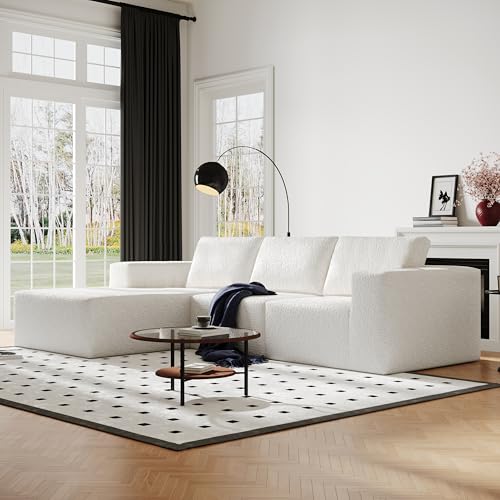 Cloud Modular Sectional Couch with L-Shape Chaise, White D960714