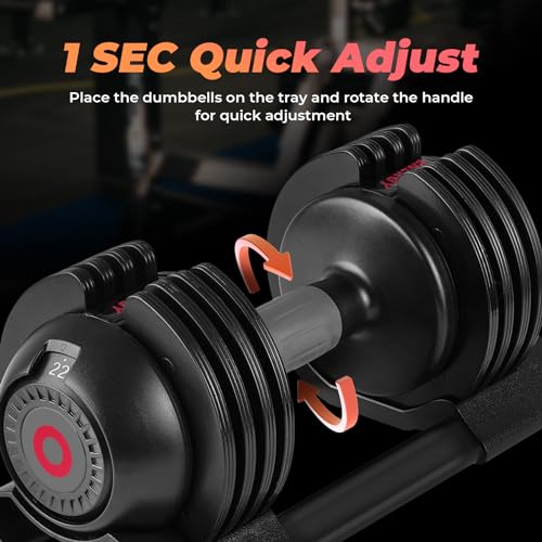 22LB/52LB Adjustable Dumbbells with Anti-Slip Metal Handle K994169