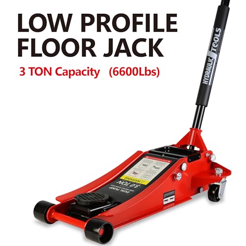 Pvillez Floor Jack, Heavy Duty Hydraulic Low Profile Steel Racing Jack, 2 Ton Capacity Blue H10635