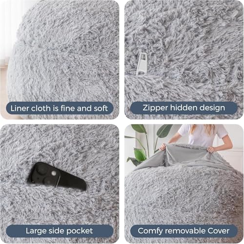 MAXYOYO Giant Bean Bag Chair Bed for Adults, Convertible Floor Sofa G466