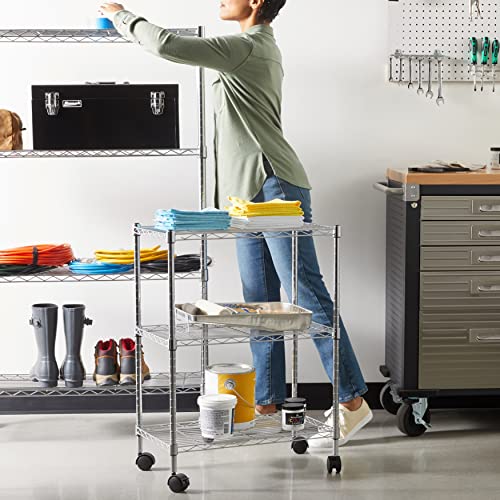 Amazon Basics 5-Shelf Heavy Duty Storage Shelving Unit on Casters, Black A813013