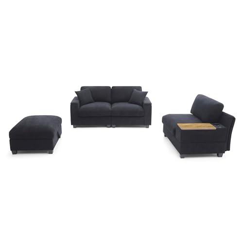 Oversized Modular Sectional Sofa with Movable Ottoman E909