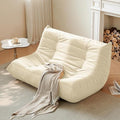 Bean Bag Chair for Adults Suede Microfiber Fireside Floor Chair 3-Seater Beige F151744