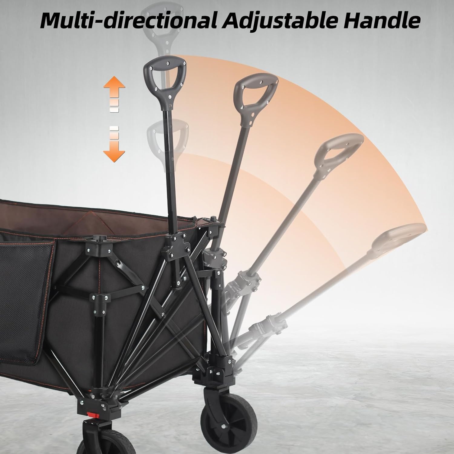 Collapsible Folding Utility Wagon Cart for Outdoor Camping (Black) K825643