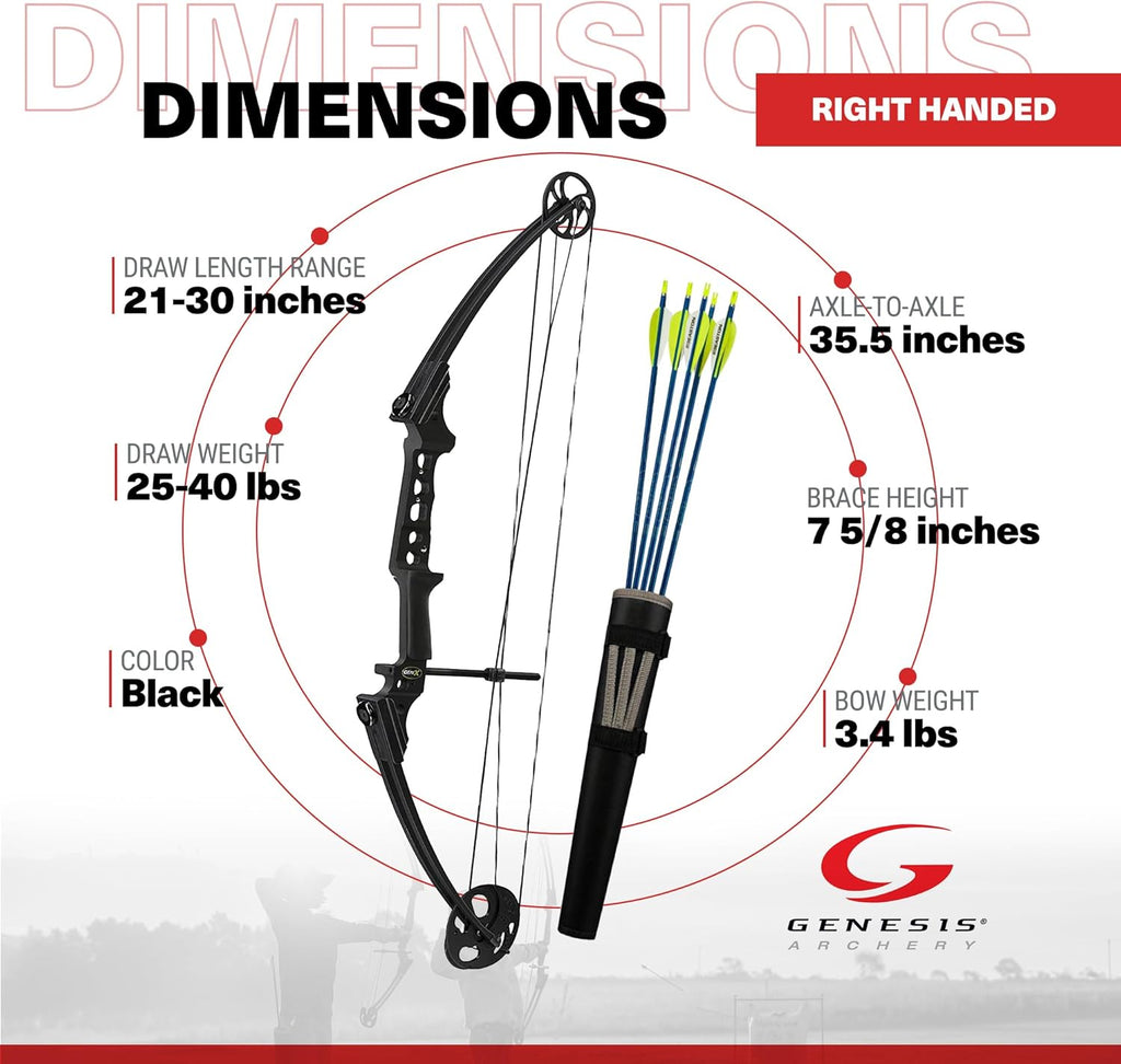 Genesis Gen-X Compound Bow, Right Handed, Black D66691