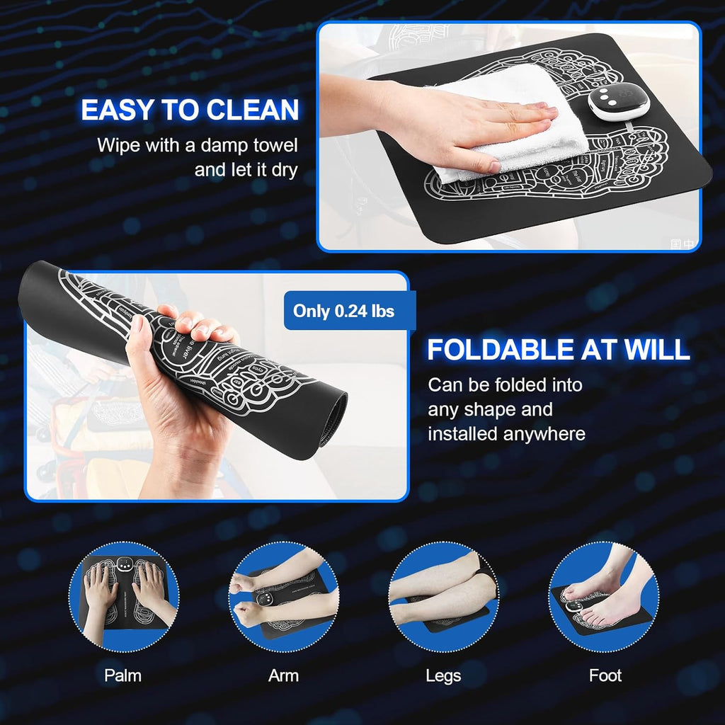 EMS Foot Massager Mat with 15 Modes, Foldable T72351