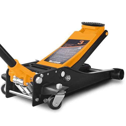 Auto Dynasty 4 Ton Low Profile Floor Jack, Heavy Duty Steel Hydraulic, Yellow B7990