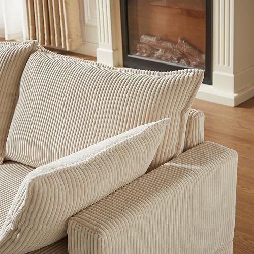 Oversized Modular Sectional Sofa with Movable Ottomans, U-Shaped Chenille J2923