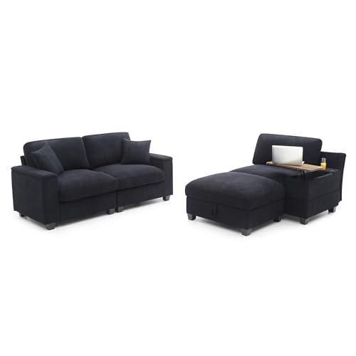 Oversized Modular Sectional Sofa with Movable Ottoman E909