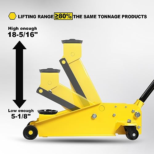 YELLOW JACKET 2.5 Ton Trolley Jack with Carrying Case, 5500 lb Capacity N593266