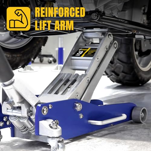 YELLOW JACKET 3 Ton Aluminum Floor Jack, 6600 lbs Capacity R359