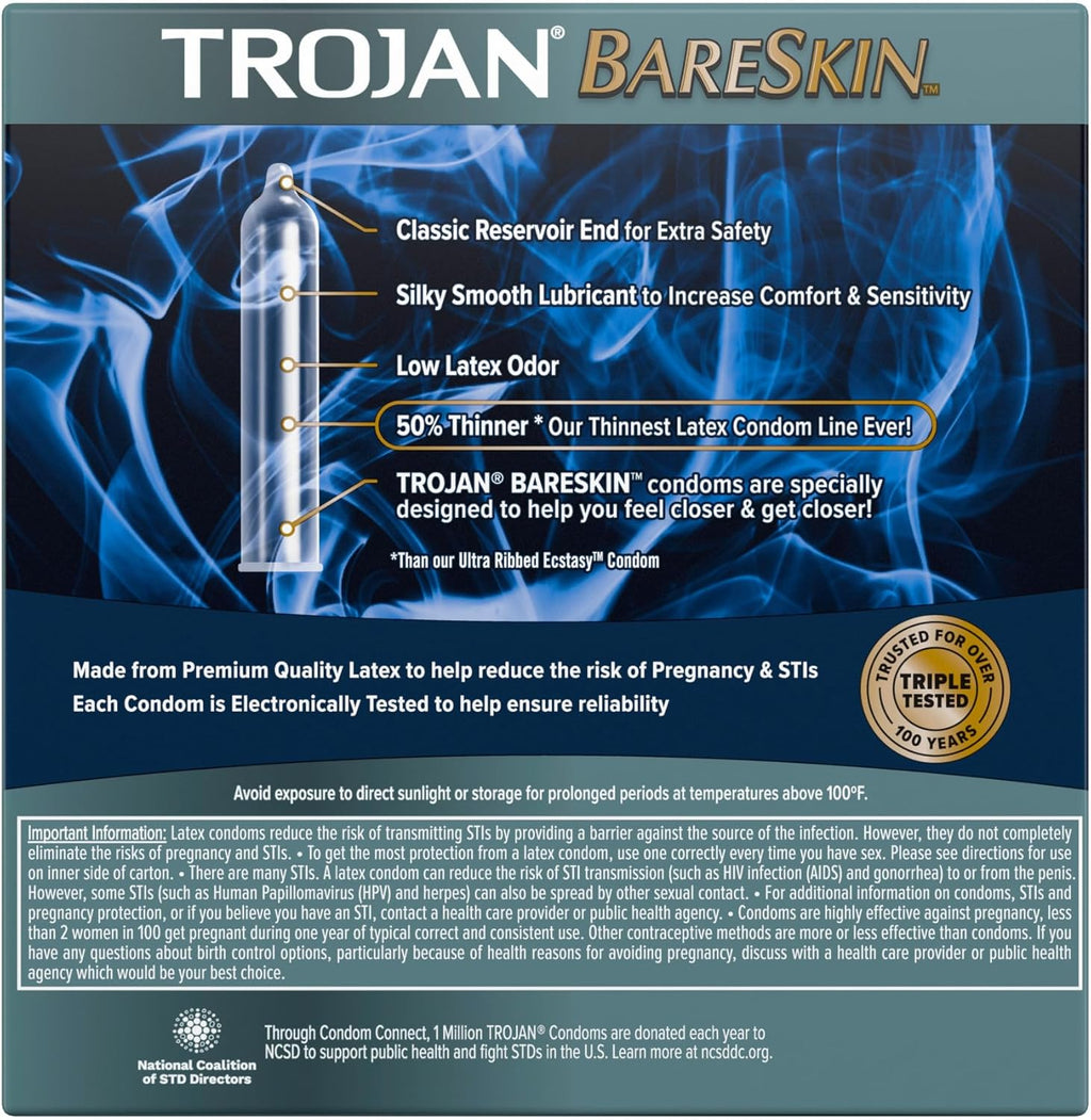 TROJAN ENZ Lubricated Condoms 36 Count with Bareskin Thin 24 Count J2498