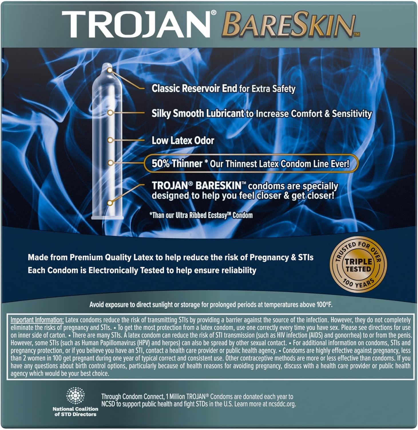 TROJAN ENZ Lubricated Condoms 36 Count with Bareskin Thin 24 Count J2498