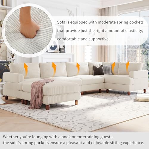 Oversized Modular Sectional Sofa with Movable Ottoman E909