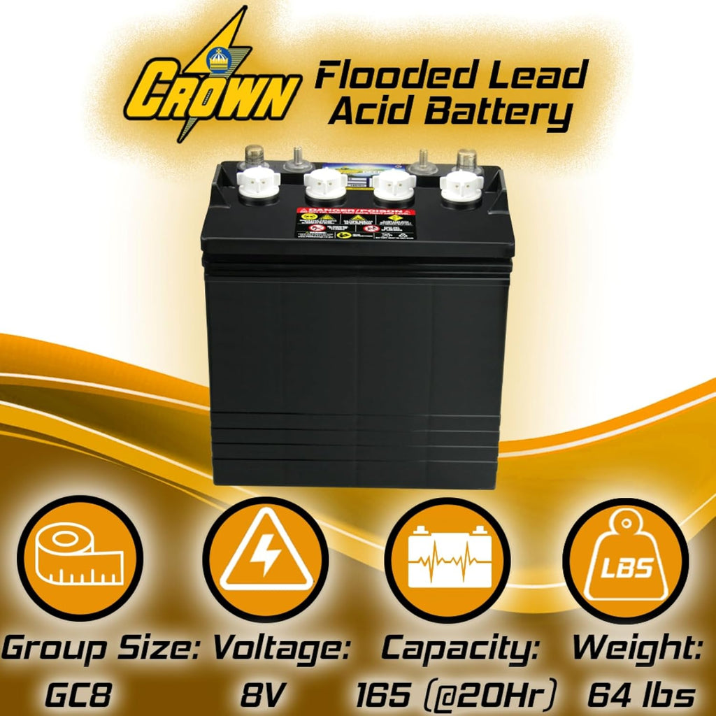 Crown CR-165 8V Deep-Cycle Flooded Battery E9561