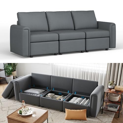 LINSY HOME Modular U Shaped Sectional Sofa with Storage, Blue M8981