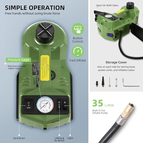 12V 5 Ton Electric Car Jack with Inflator Pump for SUV Sedan MPV Y442659