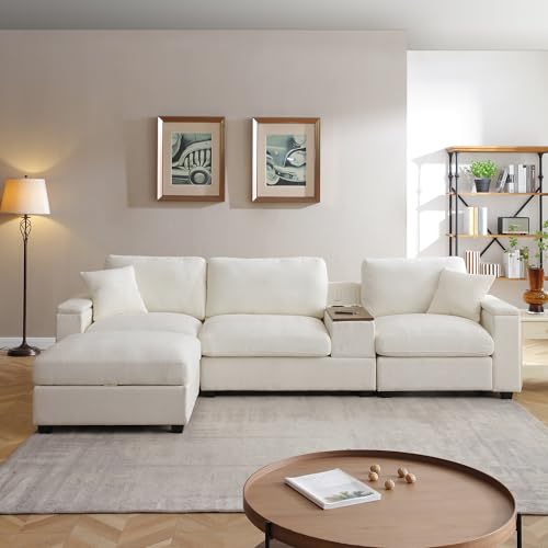 Oversized Modular Sectional Sofa with Movable Ottoman E909