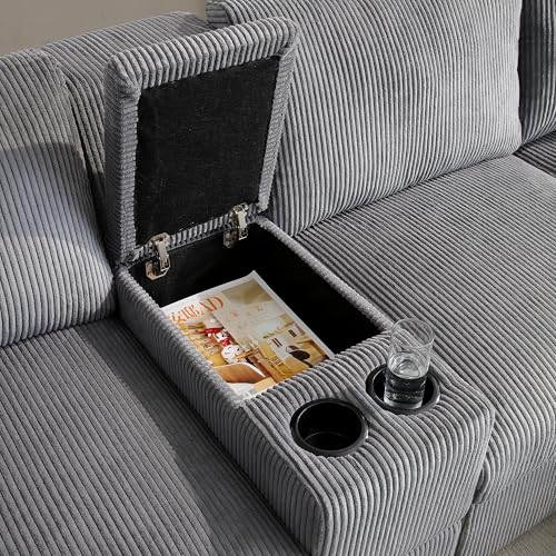 Oversized Modular Sectional Sofa with Movable Ottoman E909