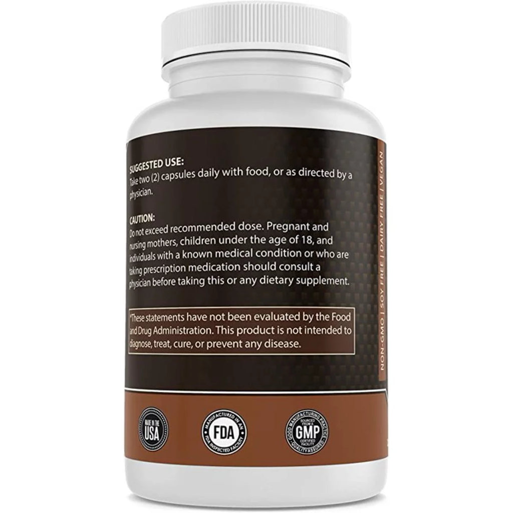 HMS Nutrition Turkey Tail Mushroom 1000mg Capsules Non-GMO Vegan I639