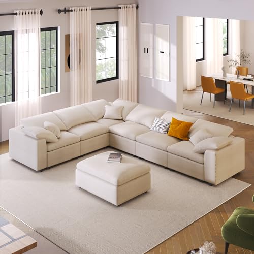 Oversized Modular Sectional Sofa with Movable Ottoman E909