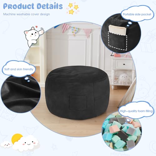 Giant Bean Bag Chair for Adults Convertible Bed with Microfiber Cover Charcoal G62613