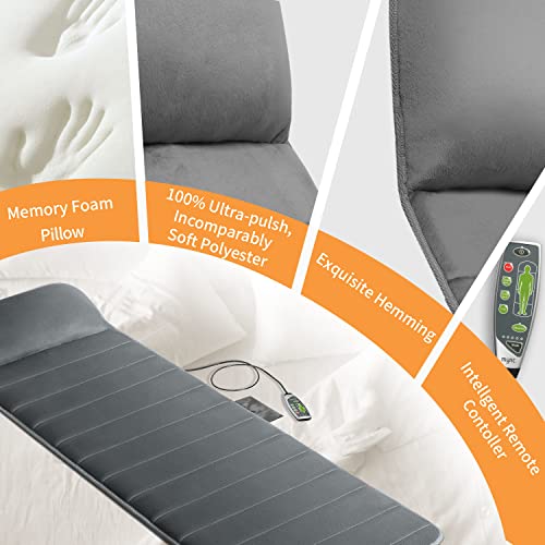 Mynt Vibration Massage Mat with Adjustable Pillow, 10 Motors & 6 Heating Pads H360