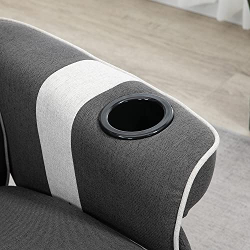 HOMCOM Manual Recliner Swivel Lounge Armchair with Footrest, Black X595632