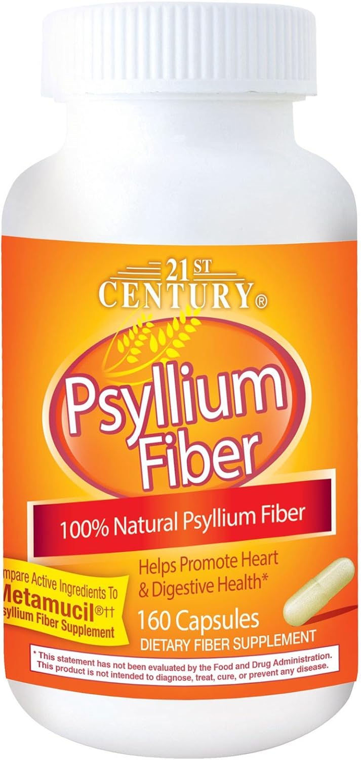 21st Century, Psyllium Fiber, 160 Capsules - 2pc