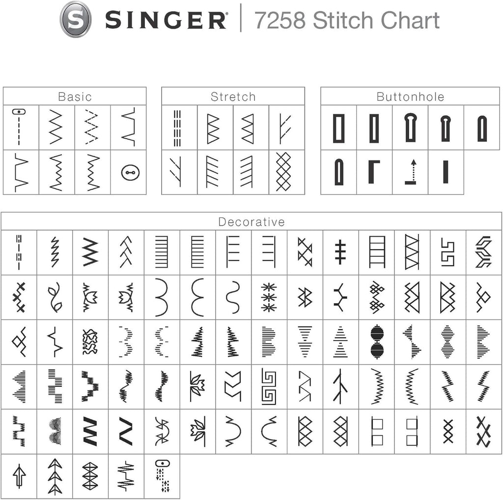 SINGER 7258 Stylist 100-Stitch Computerized Free-Arm Sewing Machine O917502